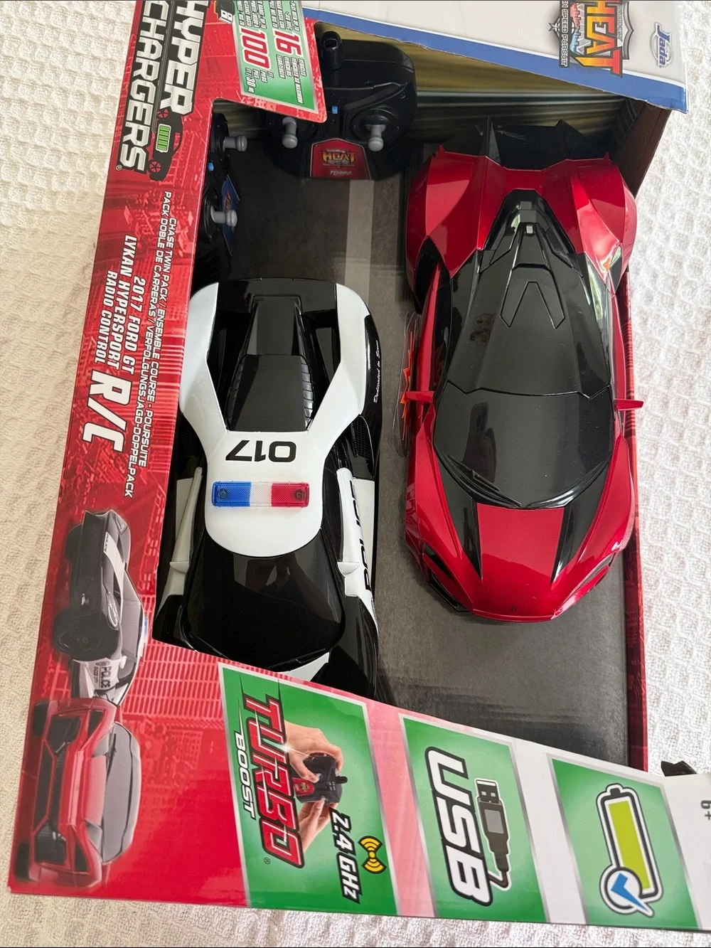 Jada HEAT Kids RC Twin Pack - 2017 Ford GT, Lykan Hypersport